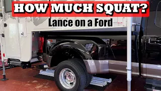 How much does the Ford F350 squat? / Lance 1172 on a Ford F350 / Heavy Load