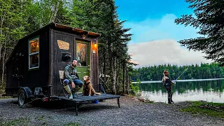 Camping by a Dreamy Lake in Our Homemade Cabin on Wheels