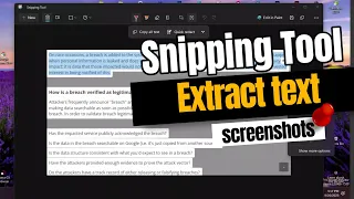 How to Extract text from screenshots with Snipping Tool