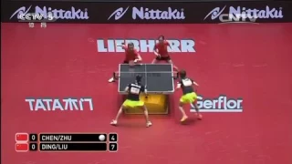 Chen Meng and Zhu Yuling Placed Second in Women's Doubles in 2017 WTTC (Eng Sub) -- CCTV5