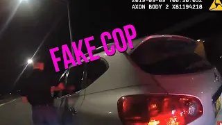 fake teen cop pulls over someone in front of actual cop