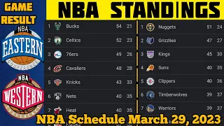 NBA Standings 2023 Standings UPDATE 28/03/2023 /NBA Schedule March 29, 2023 NBA 2022-23 Game Results