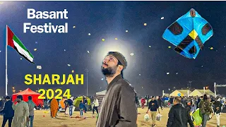 Sharjah basant festival 2024 | Kites Festival 2024 | Flying 12 Tawa Pakistani Patang | Basant night