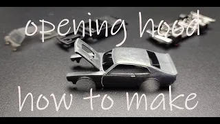how to make an opening hood for hot wheels tutorial