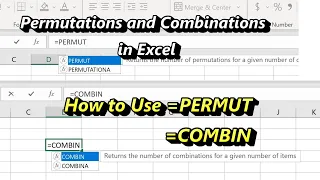 Combinations and Permutations Formulas in Excel