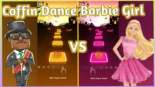 Tiles Hop - Coffin Dance Meme (PedroDjDaddy) VS Aqua - Barbie Girl Song | V Gamer