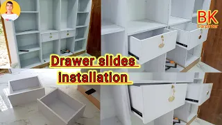 Easy to install drawer slides//How to install drawer slides step by //Drawer channel fitting trick