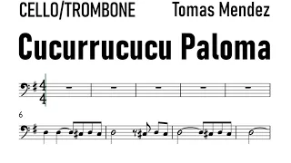 Cucurrucucu Paloma Cello Trombone Sheet Music Backing Track Play Along Partitura