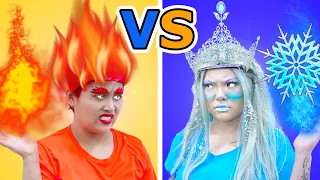HOT VS COLD CHALLENGE | GIRL ON FIRE VS ICY GIRL