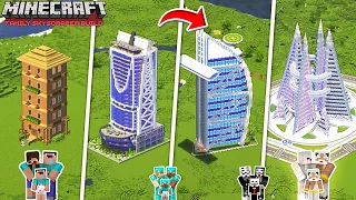 Minecraft MODERN FAMILY SKYSCRAPER BUILD CHALLENGE : NOOB vs PRO vs HACKER / Animation