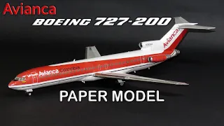 Avianca Boeing 727-200 PAPERCRAFT - PAPER MODEL