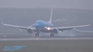 Vienna Airport VIE/LOWW 10 Minute Foggy Plane Spotting - Takeoffs & Landings