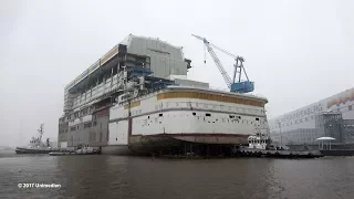 AIDAnova | spectacular float out 1st mega block at shipyard MEYER WERFT | 4K-Quality-Video