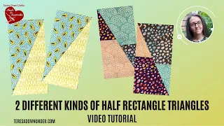 Two different kinds of half rectangle triangles quilt blocks - video tutorial