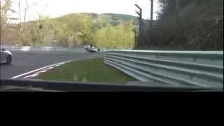 Nürburgring Nordschleife Nissan GTR Crash / Renault Clio, roof flip