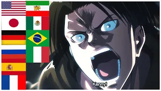 Levi Screaming "KENNY" in 10  Different Languages | Attack on Titan Season 3『進撃の巨人』