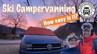 How easy is it to ski from a campervan at camping Huttopia in Bourg St Maurice?