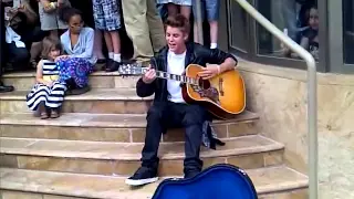 Justin Bieber Busking in Stratford - June 16th 2012 - Baby Baby