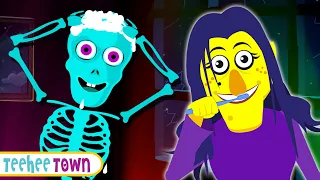 Witches And Skeletons Midnight Routine + Baarish Aayi Song | Haunted Halloween Songs | Teehee Town