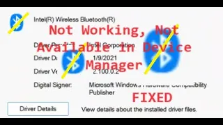 how to fix "Bluetooth" not working, Cannot find in "Device Manager" windows 11, 10, Fixed