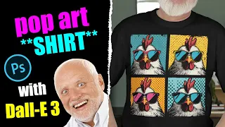 How to create Andy Warhol pop art t-shirt design using Dall-E 3