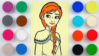 Sand painting & coloring princess Anna Frozen
