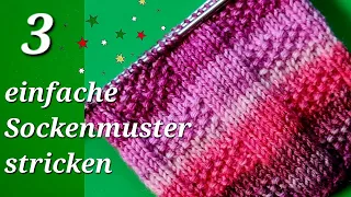 3 einfache Sockenmuster stricken