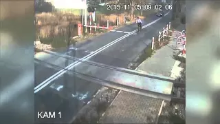 Cyclist hit the train Poland Opole