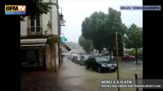 Témoins BFMTV : Orage de grêle au centre ville de Beaune