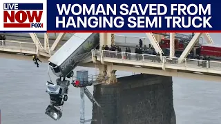 Louisville Bridge: Woman rescued from dangling semi; Hero identified | LiveNOW from FOX