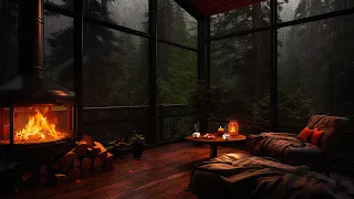 Rain Fireplace Ambience for Relaxation, Stress Relief and Sleep 🌧️🔥