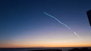 2 Short Clips of SpaceX Launches - Nighttime in 2019 & Evening on April 1, 2024