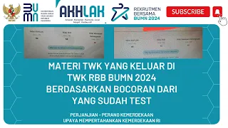 MATERI TWK DARI BOCORAN TIPE SOAL TES WAWASAN KEBANGSAAN DARI PARA PESERTA YANG SUDAH TES RBB BUMN