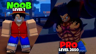 Noob to Pro Starting Over as Luffy and Reaching Max Level in Roblox Haze Piece!
