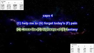 Dream Weaver (capo 4) by Gary Wright play along with scrolling guitar chords and lyrics