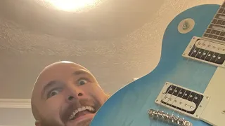 Practicing guitar