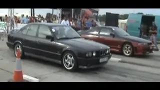 Nissan Skyline GTS Vs. BMW E34 M5 Drag Race [1/4 Mile]
