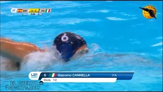 Giacomo Cannella Goal in Man up vs SPA  2022 water polo