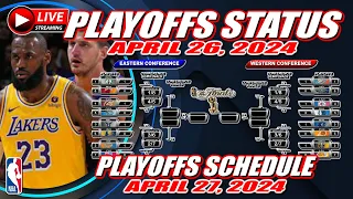 NBA Playoffs Status April 26 2024, NBA Standings today as of April 26 2024, NBA Live Today results