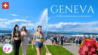 GENEVA in 4K I Explore the Iconic Jet d'Eau and Scenic Streets I Silent Walking Tour