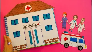 Paper dolls hospital quiet book doctors & medical kits crafts for kids