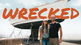 Tour of our Totaled & Salvaged, Wrecked 49' Beneteau Sailboat! | Expedition Evans 2
