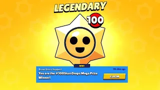 LUCKIEST PLAYER IN Brawl Stars | 100 Legendary Starr Drops