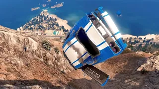 GTA 5 Driving off Mt Chiliad Crashes Compilation #61 (With Roof And Door Deformation)