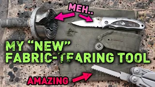 MY SECOND-BEST tool for fabric distressing - watch it RIP!!!! (Post-apocalyptic custuming technique)