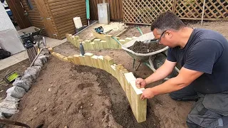 How to Install raised Log sleeper edging