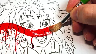 HORROR Artist vs $2 DISNEY FROZEN Colouring Book