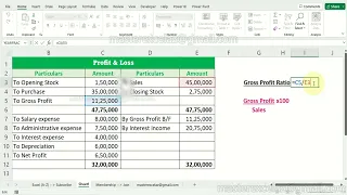 Gross profit ratio calculation in excel - Profitability ratio on Sales