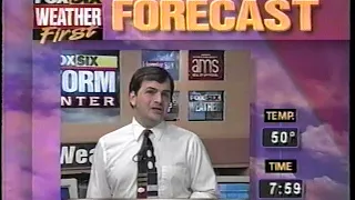 WITI Fox 6 - Mike Bartley Primetime News teases and Bart Adrian weather bump [42 sec (May 1997)