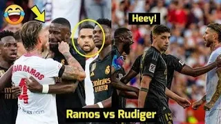 Sergio Ramos and rudiger clash | vinicius Jr got racism 😱 #sergioramos  #rudiger #viniciusjr